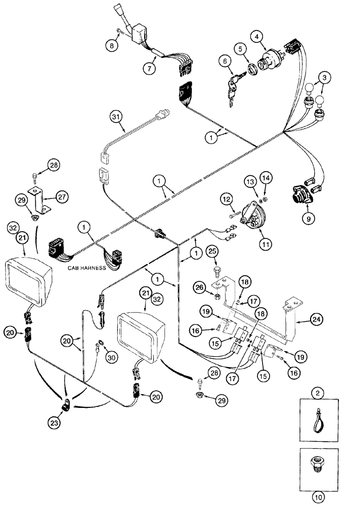 Схема запчастей Case IH 2388 - (04-04) - HARNESSES - STEERING CONSOLE AND PLATFORM (06) - ELECTRICAL