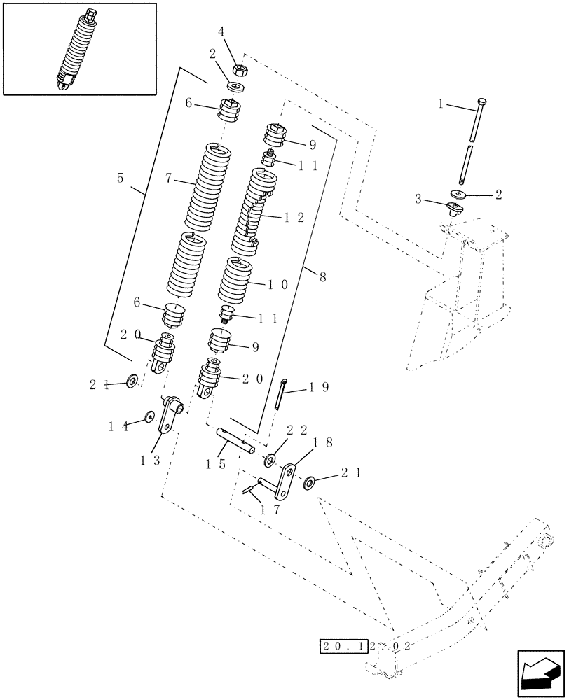 Схема запчастей Case IH HDX162 - (20.12.04) - HEADER ATTACHING, SCX100 (58) - ATTACHMENTS/HEADERS