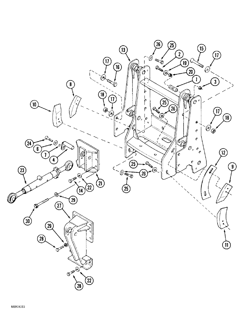 Схема запчастей Case IH 9370 QUADTRAC - (9-006) - THREE POINT HITCH UPPER AND LOWER LINK MOUNTS, PRIOR TO P.I.N. JEE0069308 (09) - CHASSIS/ATTACHMENTS