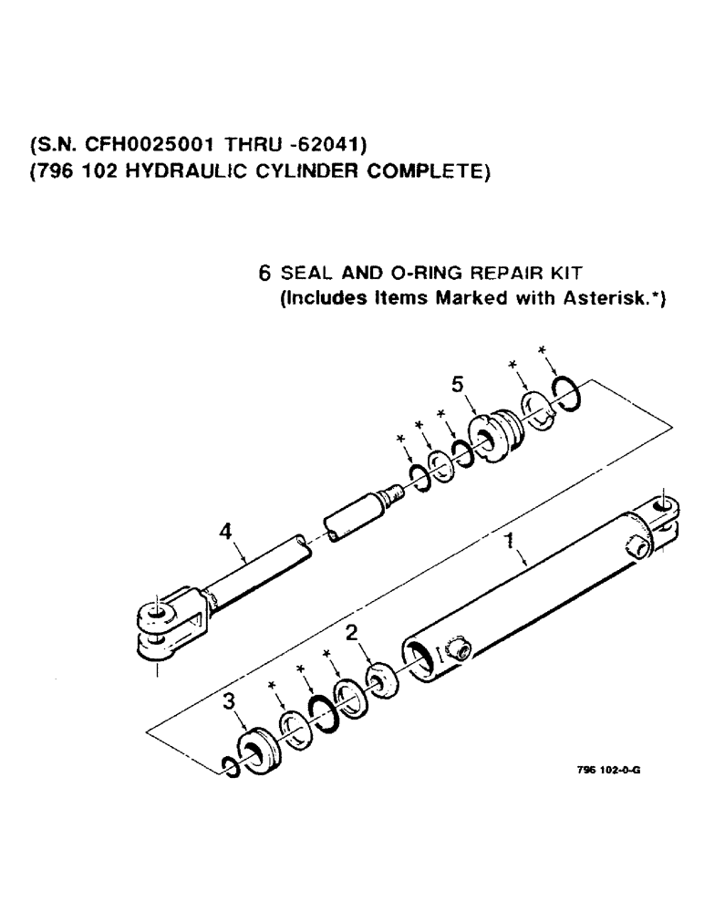 Схема запчастей Case IH 8520 - (9-48) - BALE THROWER HYD CYLINDER ASSY, (S.N. CFH0025001 - CFH0062041) (796102 HYDRAULIC CYLINDER COMPLETE) Decals & Attachments