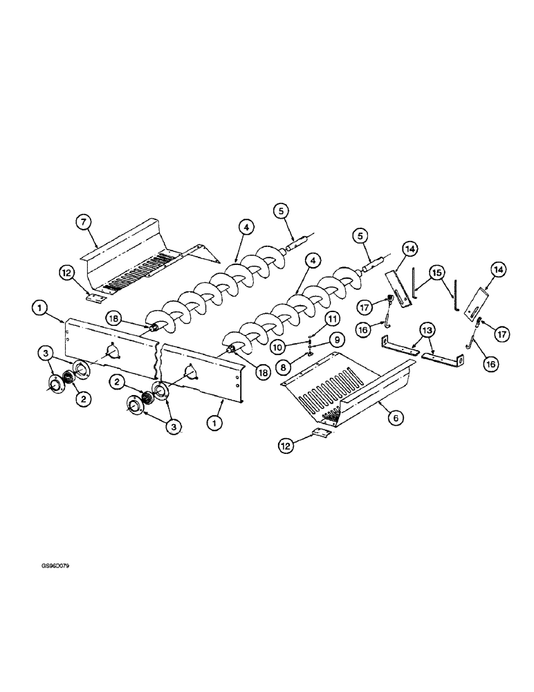 Схема запчастей Case IH 1400 - (9A-14) - BOLL AUGER AND TROUGH (13) - PICKING SYSTEM