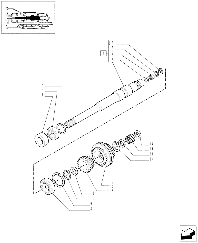 Схема запчастей Case IH JX1070C - (1.28.1[01]) - TRANSMISSION GEARS (03) - TRANSMISSION