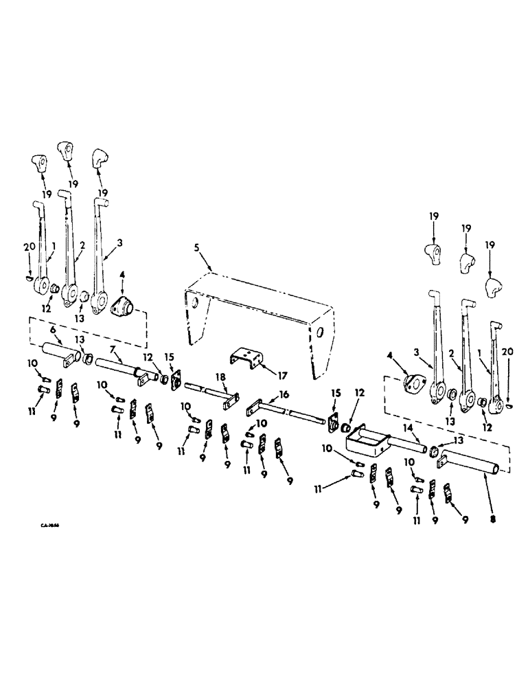 Схема запчастей Case IH 2400 - (10-53) - HYDRAULICS, BACKHOE HYDRAULIC CONTROLS (07) - HYDRAULICS