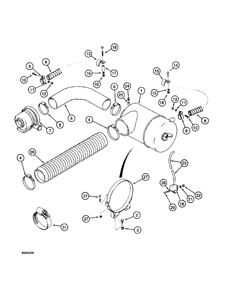 Схема запчастей Case IH 2055 - (2-10) - AIR INDUCTION SYSTEM (01) - ENGINE