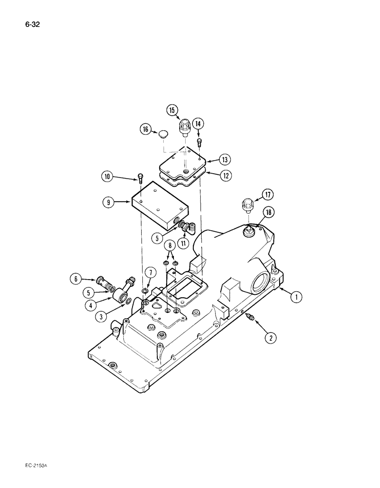 Схема запчастей Case IH 495 - (6-032) - REAR FRAME, TOP COVER CONNECTIONS (06) - POWER TRAIN