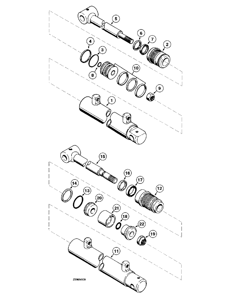 Схема запчастей Case IH 2350 - (3-54) - WELDED DOUBLE ACTING CYLINDERS, 3 ID X 34 INCH STROKE 