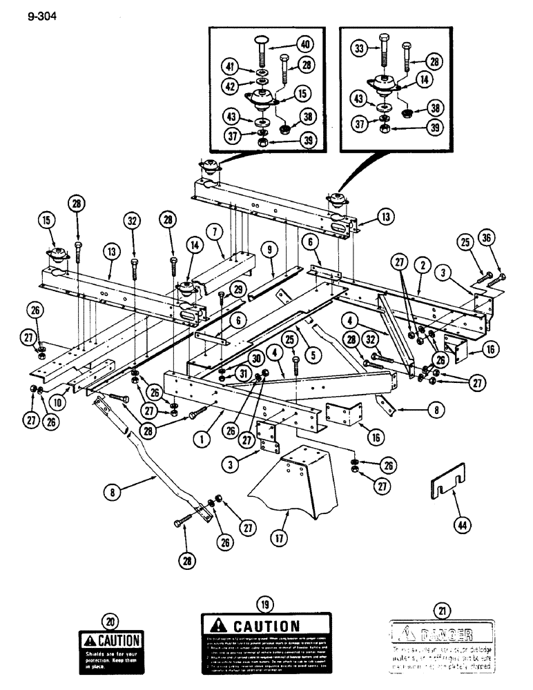 Схема запчастей Case IH 1822 - (9-304) - OPERATORS PLATFORM SUPPORT (12) - CHASSIS