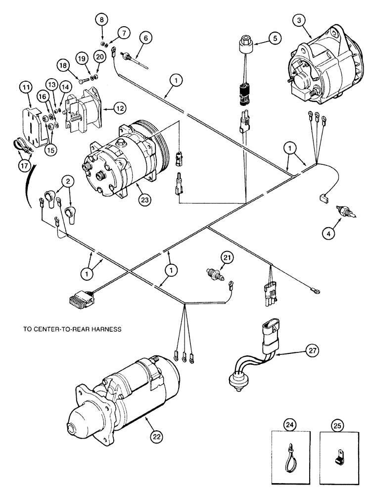 Схема запчастей Case IH 2155 - (4-02) - ENGINE HARNESS (06) - ELECTRICAL SYSTEMS