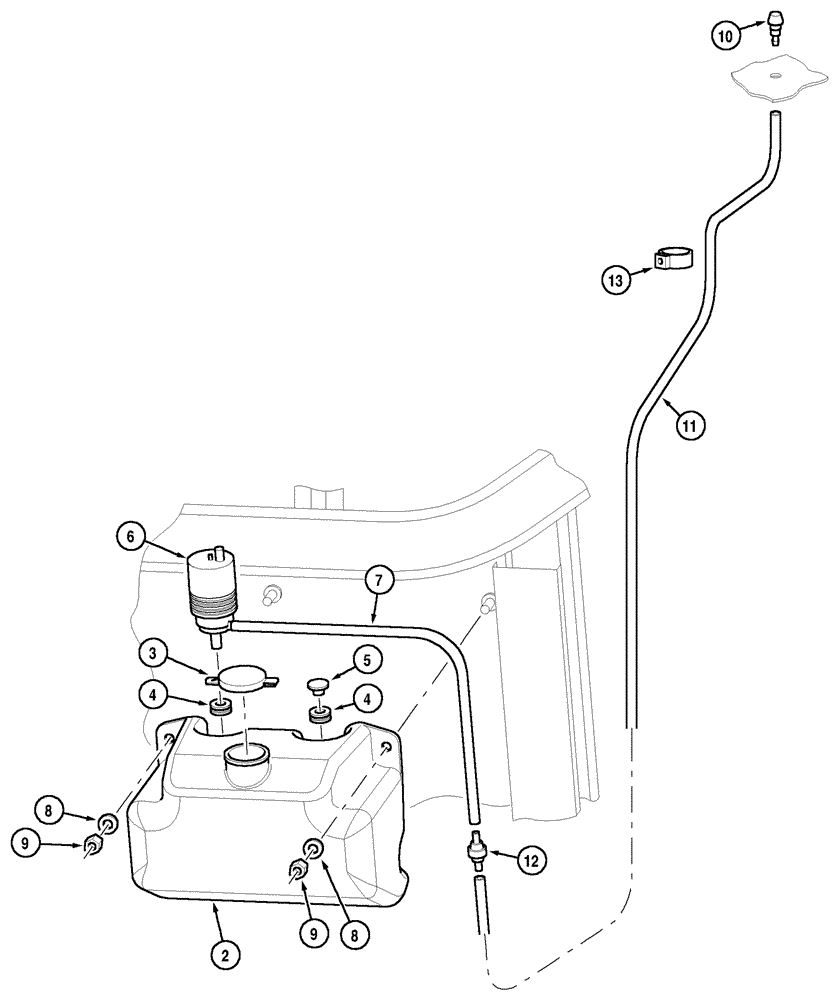 Схема запчастей Case IH MX110 - (04-34) - WINDSCREEN WASHER (04) - ELECTRICAL SYSTEMS