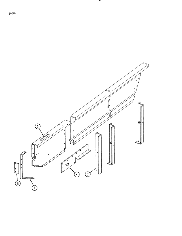 Схема запчастей Case IH 575 - (9-64) - BOX SIDE, RIGHT, ALL SPREADERS (09) - CHASSIS/ATTACHMENTS