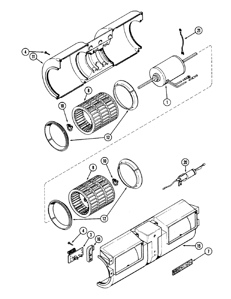 Схема запчастей Case IH 4694 - (9-460) - CAB, BLOWER ASSEMBLY (09) - CHASSIS/ATTACHMENTS