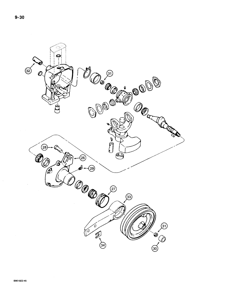 Схема запчастей Case IH 1300 - (9-30) - BALANCE HEAD ACTUATOR AND FLYWHEEL PULLEY (09) - CHASSIS/ATTACHMENTS