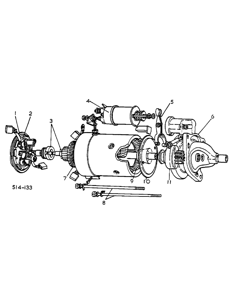 Схема запчастей Case IH 584 - (08-048) - STARTER MOTOR, LUCAS (06) - ELECTRICAL