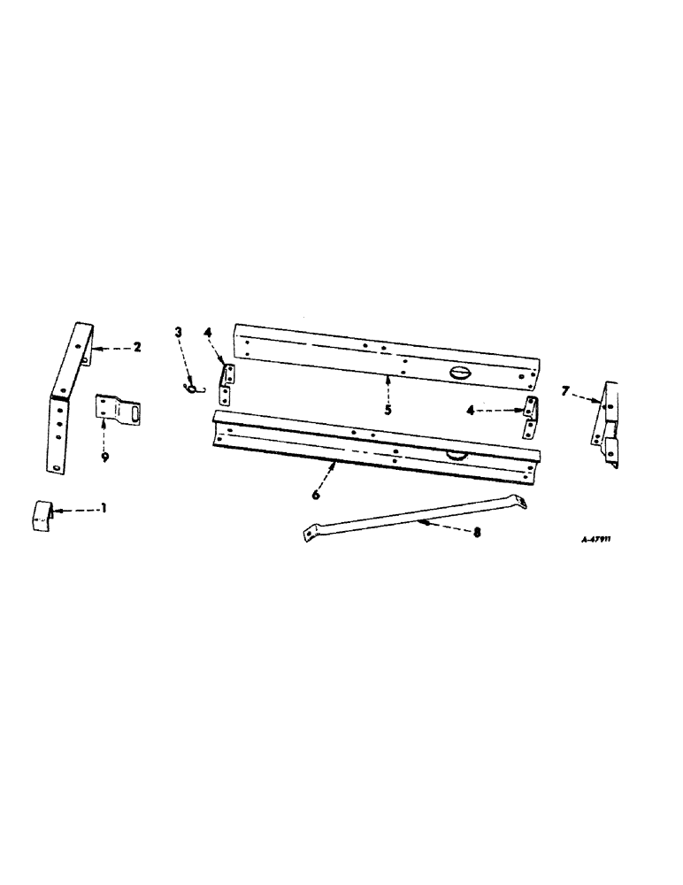 Схема запчастей Case IH 45 - (A-18) - WAGON UNLOADING ATTACHMENT, 45 BLOWER, SUPPORT SILLS 