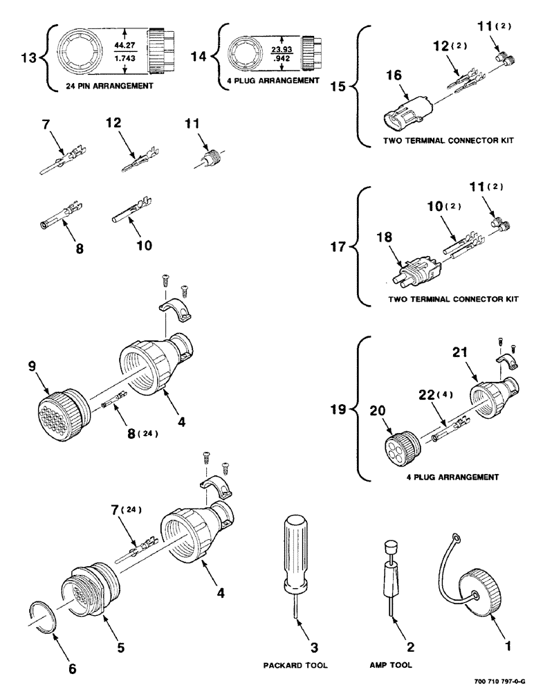 Схема запчастей Case IH 8465T - (4-14) - ELECTRICAL HARNESS SERVICE PARTS (06) - ELECTRICAL