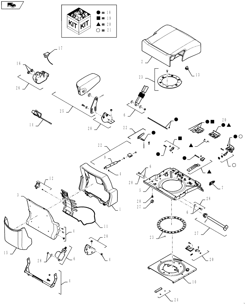 Схема запчастей Case IH STX325 - (09-25) - SEAT CUSHION ASSEMBLY (09) - CHASSIS/ATTACHMENTS