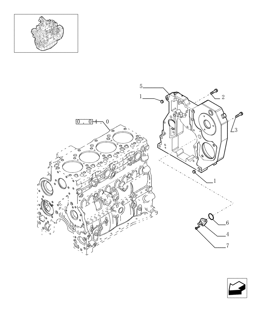 Схема запчастей Case IH F4GE9484A J602 - (0.04.3[01]) - CRANKCASE COVERS (504240806) 