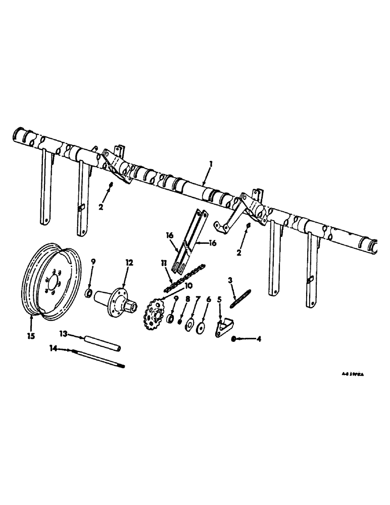 Схема запчастей Case IH 58-SERIES - (P-13) - FRAME AND WHEEL, FOR 8-ROW PLANTERS 