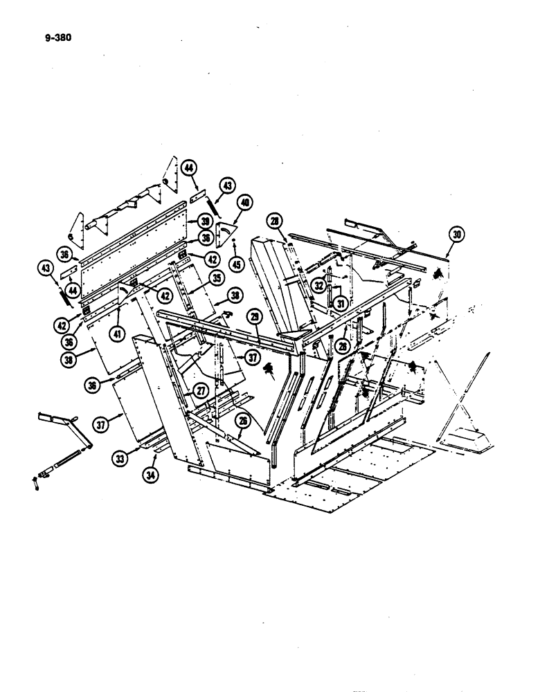 Схема запчастей Case IH 782 - (9-380) - BASKET, LOW DRUM P.I.N. 682 AND AFTER, HIGH DRUM P.I.N. 2125 AND AFTER (09) - CHASSIS ATTACHMENTS