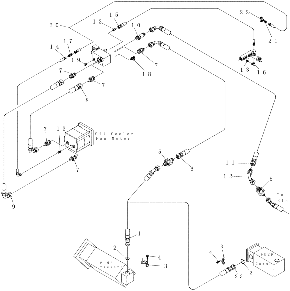 Схема запчастей Case IH 7700 - (B10.01[01]) - Hydraulic Circuit {Oil Cooler} (35) - HYDRAULIC SYSTEMS