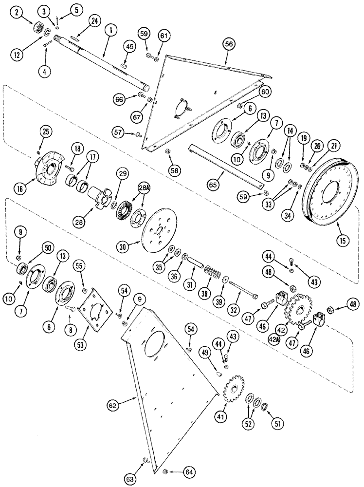 Схема запчастей Case IH 2377 - (09D-16) - ELEVATOR - JACKSHAFT, DRIVE (16) - GRAIN ELEVATORS & AUGERS