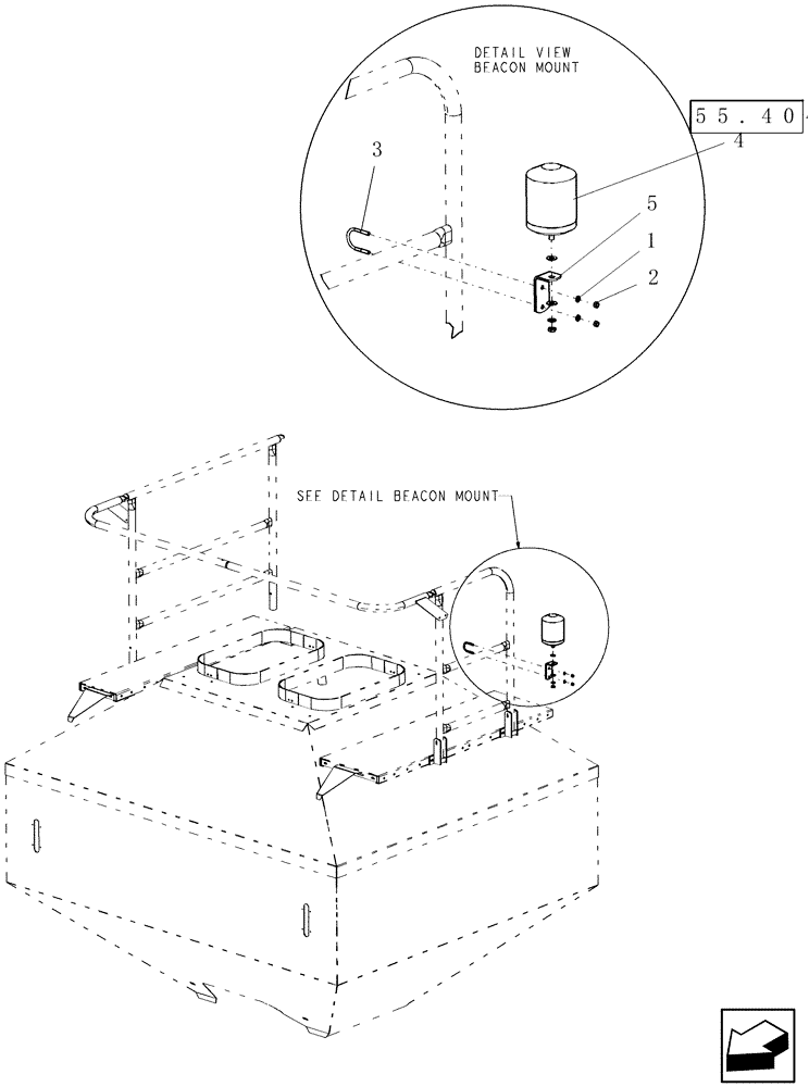 Схема запчастей Case IH 2230 - (55.404.11) - BEACON LIGHTING OPTION (55) - ELECTRICAL SYSTEMS