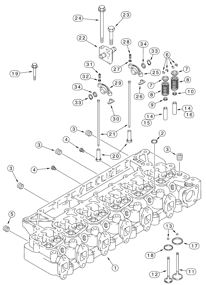 Схема запчастей Case IH SPX3310 - (03-017) - VALVE MECHANISM (01) - ENGINE