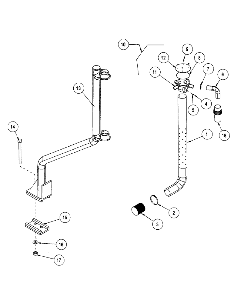 Схема запчастей Case IH CONCORD - (B42) - SECONDARY MANIFOLD TUBES AND STANDS, 40 FOOT, SERIAL NUMBER CBK0015002 - CBK0015028 