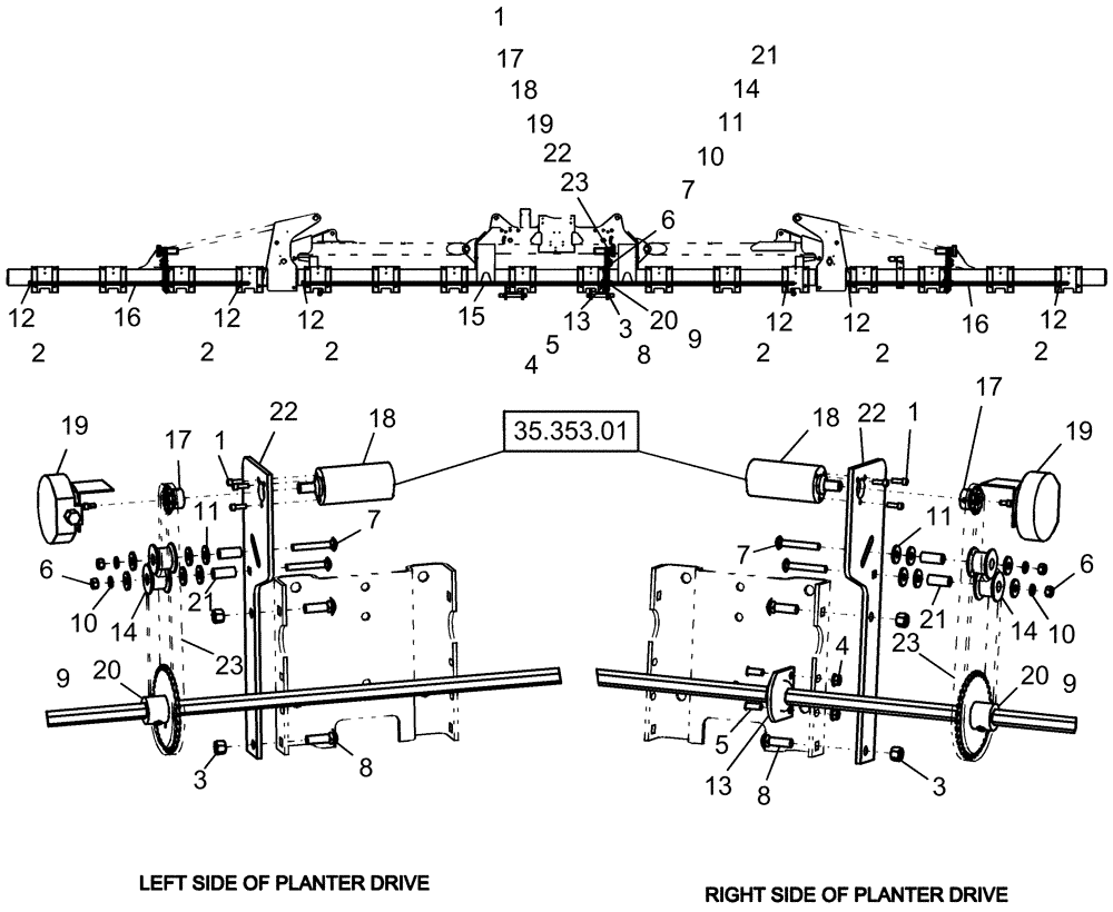 Схема запчастей Case IH 1230 - (35.720.12) - DRIVE SYSTEM - 16R MOUNTED STACKER VR (35) - HYDRAULIC SYSTEMS