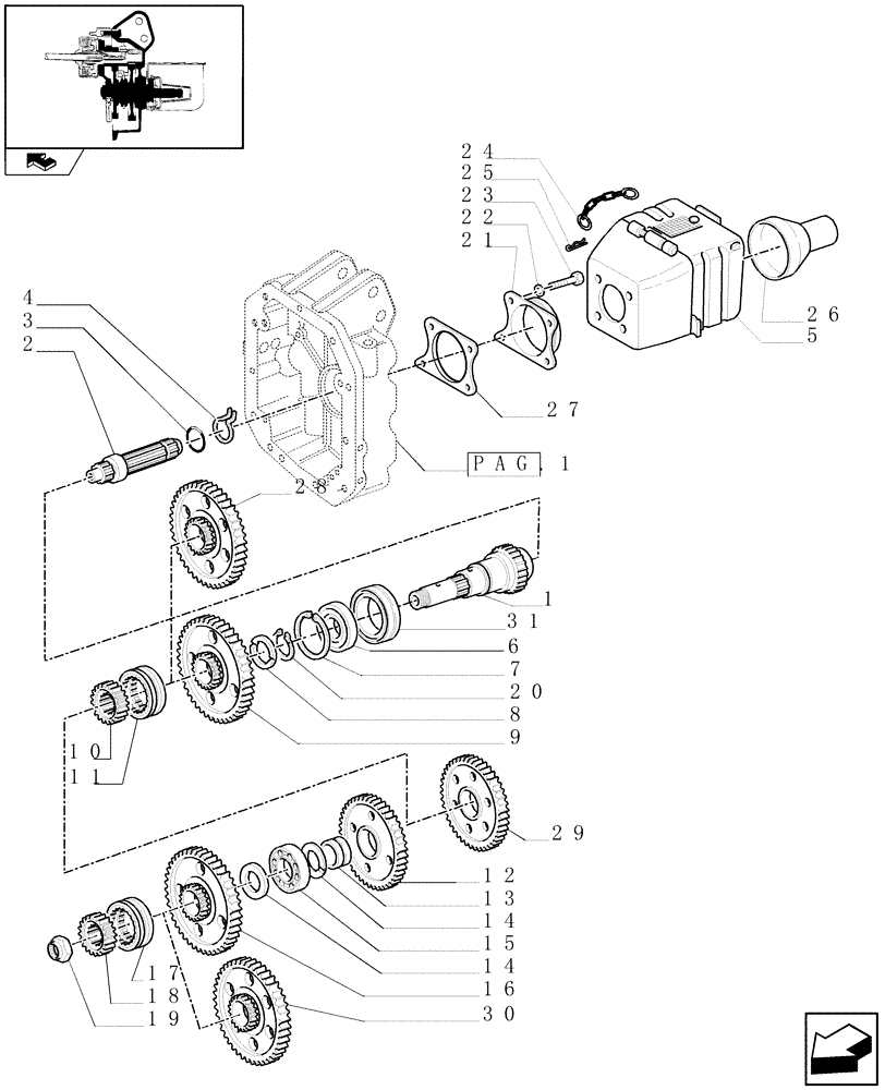 Схема запчастей Case IH PUMA 140 - (1.80.1[02]) - POWER TAKE-OFF 540/750/1000 RPM - SHAFTS AND GEARS (07) - HYDRAULIC SYSTEM