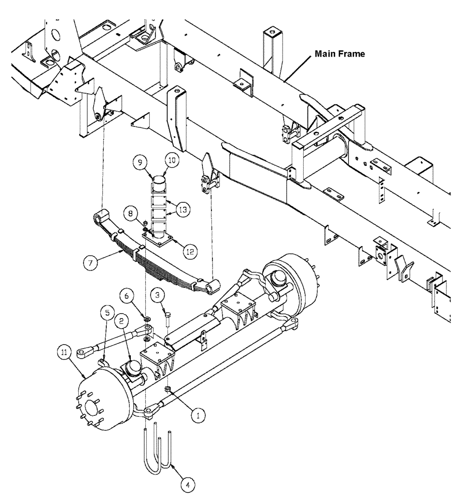 Схема запчастей Case IH FLX4375 - (04-001) - FRONT AXLE ASSEMBLY Frame & Suspension