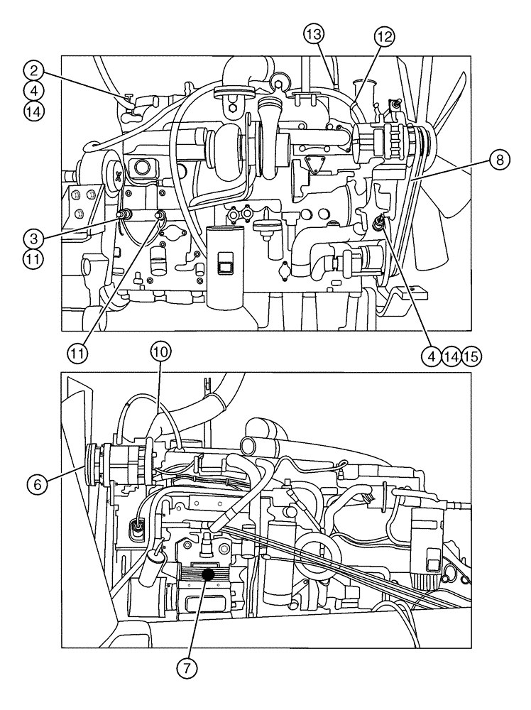 Схема запчастей Case IH FLX4330 - (02-001[02]) - ENGINE GROUP ( FLX 4375 CAT 3176 ENGINE) (01) - ENGINE