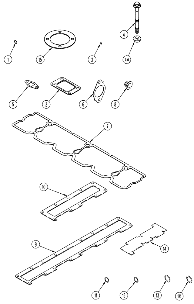 Схема запчастей Case IH FLX4510 - (02-058) - GASKET KIT - VALVE GRIND, FLX4510 (01) - ENGINE