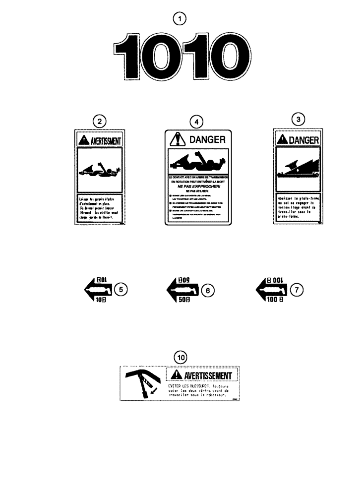 Схема запчастей Case IH 1010 - (09D-13[02]) - DECALS - FRENCH LANGUAGE (09) - CHASSIS/ATTACHMENTS