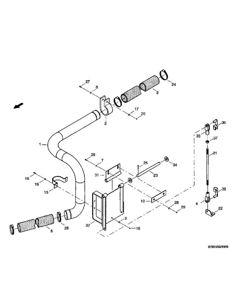 Схема запчастей Case IH 8790 - (033) - ENGINE SYSTEM, TUBE (10) - ENGINE