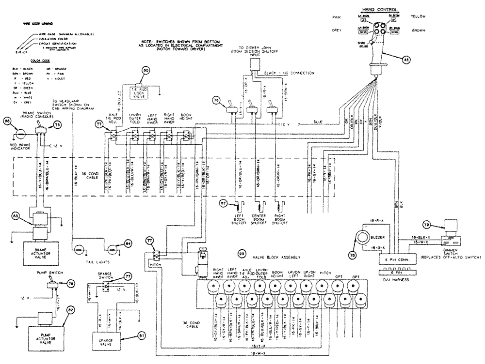 Схема запчастей Case IH PATRIOT - (12-004) - WIRING SCHEMATIC - VALVE (S/N 05920092 AND UP) (06) - ELECTRICAL