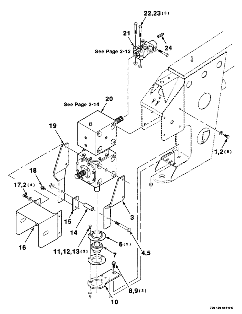 Схема запчастей Case IH DC515 - (2-10) - GEARBOX ASSEMBLY, SWIVEL (09) - CHASSIS