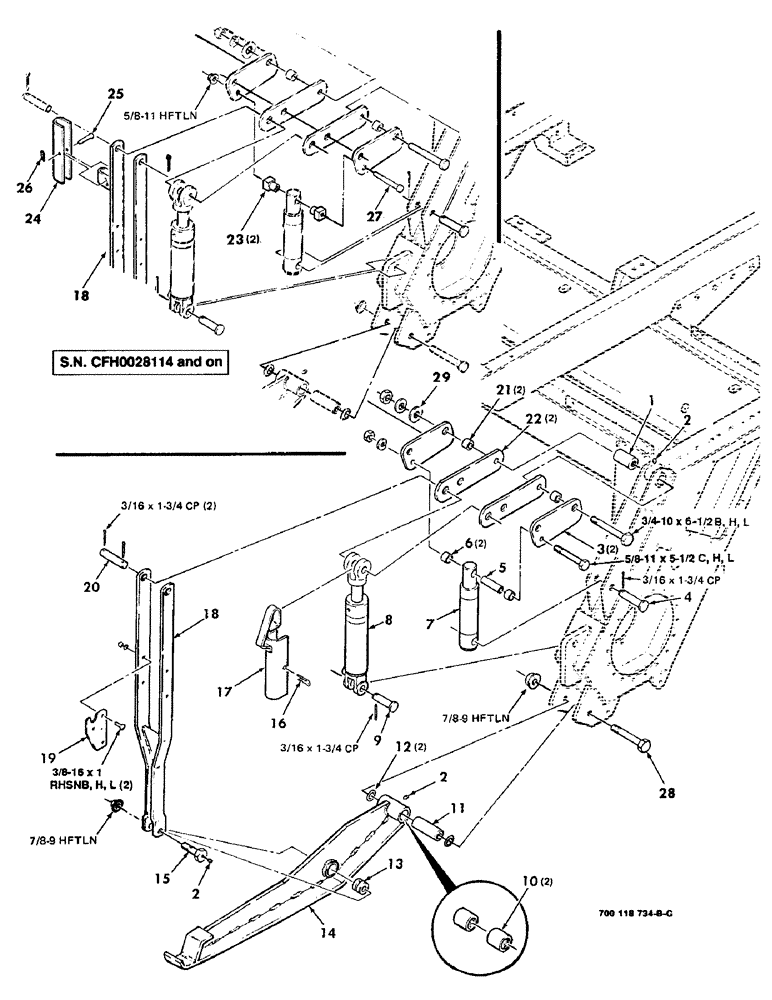 Схема запчастей Case IH 8830 - (7-04) - HEADER FLOTATION AND LIFT ARM ASSEMBLIES, RIGHT (09) - CHASSIS