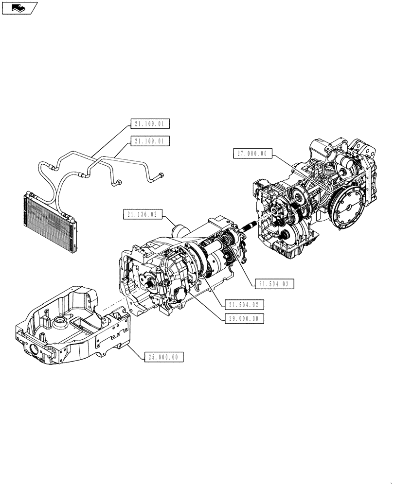 Схема запчастей Case IH PUMA 145 - (21.000.00[01]) - PICTORIAL INDEX - TRANSMISSION (21) - TRANSMISSION