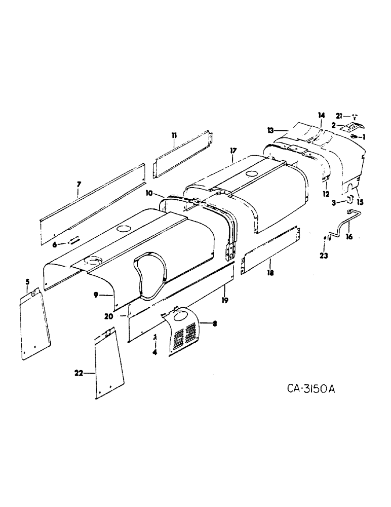 Схема запчастей Case IH HYDRO 70 - (13-02) - SUPERSTRUCTURE, HOOD PANELS AND SUPPORTS (05) - SUPERSTRUCTURE