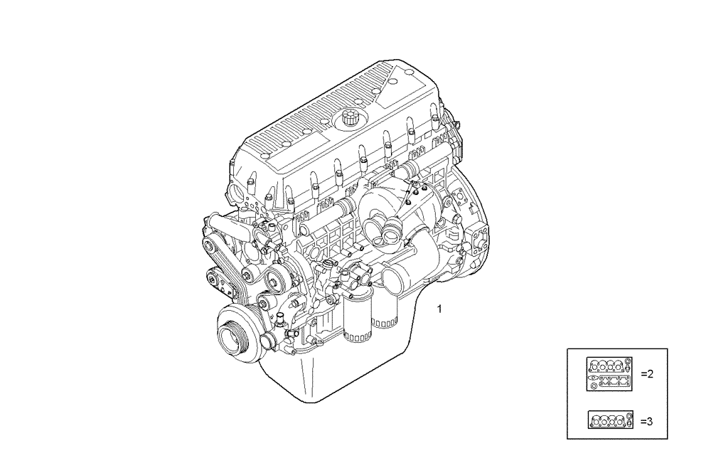 Схема запчастей Case IH F3BE0684A B002 - (0100.234) - COMPLETE ENGINE 