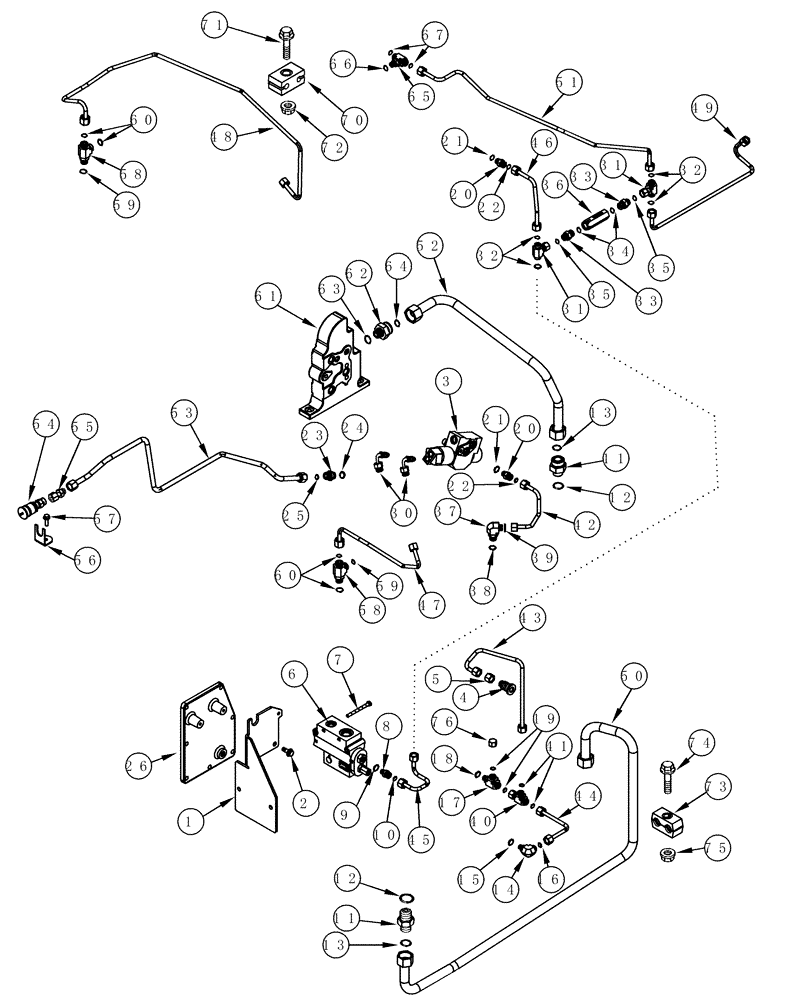 Схема запчастей Case IH MX240 - (07-10) - TRAILER BRAKE HYDRAULIC (07) - BRAKES