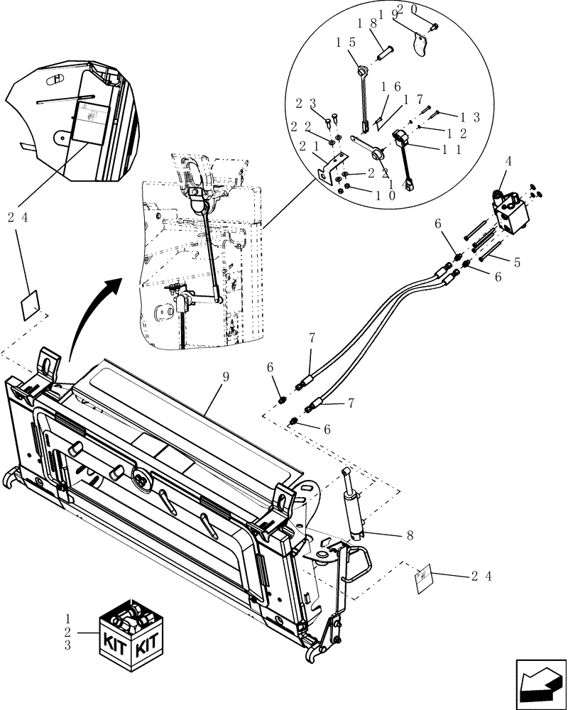 Схема запчастей Case IH 8010 - (60.110.22) - KITS, LATERAL TILT - 7010/8010 (60) - PRODUCT FEEDING