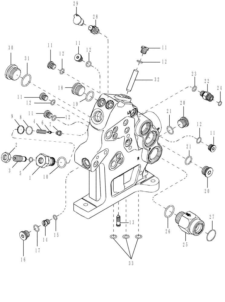 Схема запчастей Case IH MX245 - (08-24) - MANIFOLD VALVE ASSEMBLY, WITH TWINFLOW HYDRAULICS (08) - HYDRAULICS