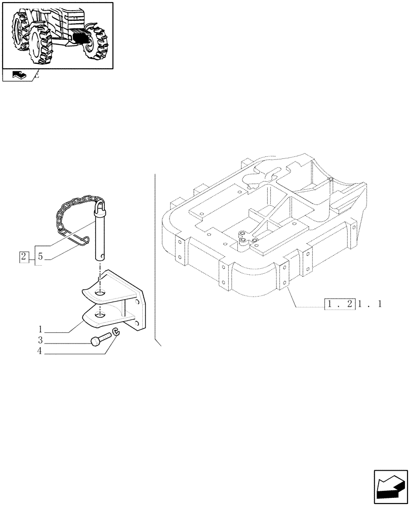 Схема запчастей Case IH FARMALL 95 - (1.89.2) - FRONT HITCH (VAR.335892) (09) - IMPLEMENT LIFT