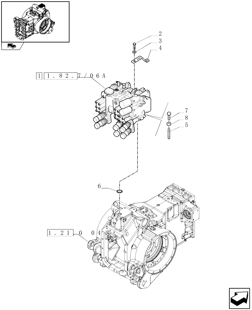 Схема запчастей Case IH PUMA 195 - (1.82.7/06) - (VAR.683) REAR ELECTRONIC REMOTE CONTROL VALVES WITH 3 ELEMENTS AND POWER BEYOND (07) - HYDRAULIC SYSTEM