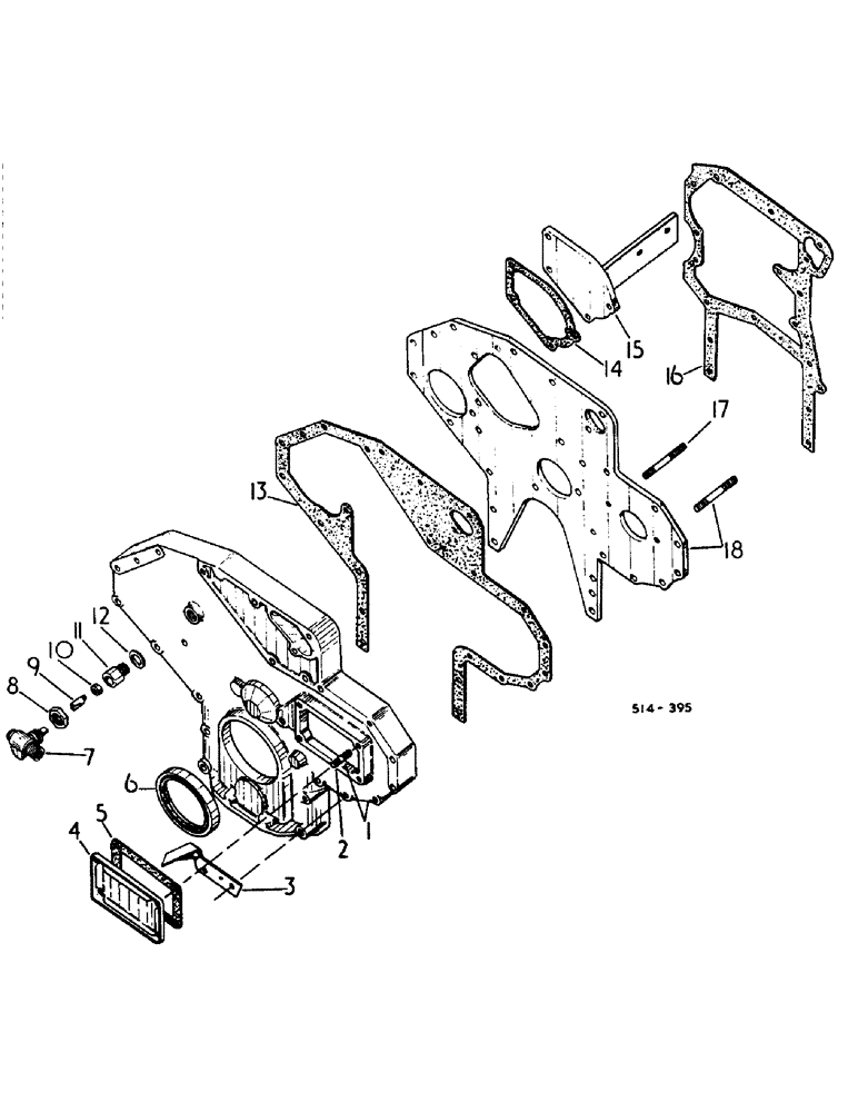 Схема запчастей Case IH 584 - (12-26) - CRANKCASE FRONT COVER Power