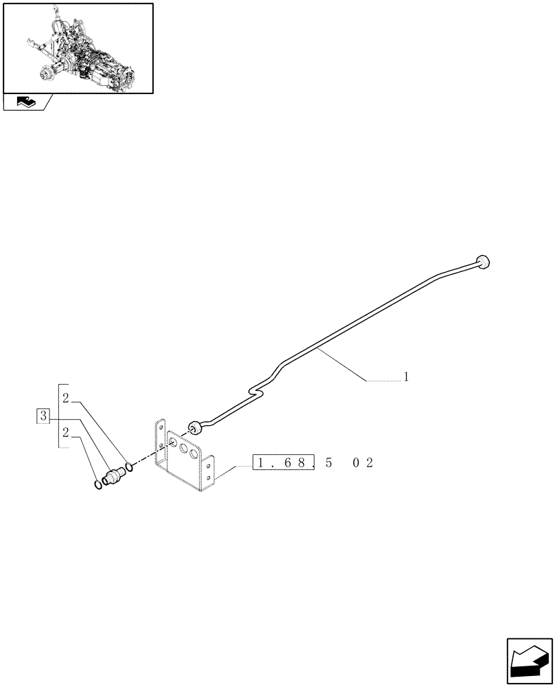 Схема запчастей Case IH PUMA 195 - (1.68.5/01[01]) - (VAR.195-212) FRONT AXLE WITH BRAKES - PIPING (05) - REAR AXLE