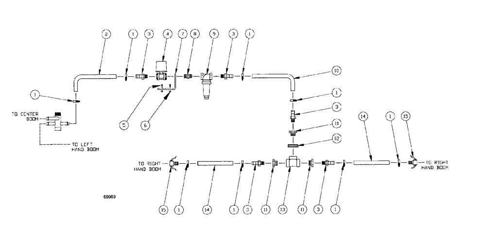 Схема запчастей Case IH SPX3150 - (214) - LIQUID PLUMBING, 75 3-BOOM SHUTOFF RH BOOM (78) - SPRAYING