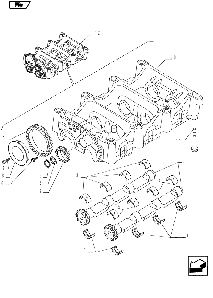 Схема запчастей Case IH P70 - (10.110.01) - DYNAMIC BALANCER, GEARS & SHAFTS (10) - ENGINE